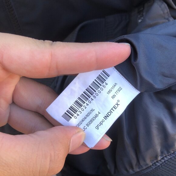 Zara Jacket Mens XL Black Full Zip Long Sleeve Mock Neck Casual Bomber Coat - Picture 6 of 10